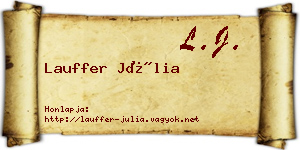 Lauffer Júlia névjegykártya